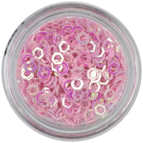 Confetti decorativ - hexagoane roz deschis