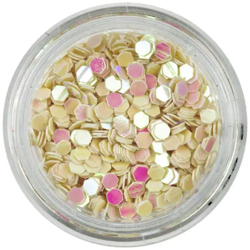 Hexagon în culoarea piersicii, nuanţă deschisă