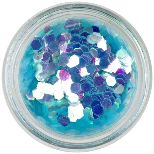 Confetti albastru deschis - hexagoane, elemente aqua