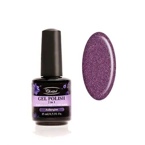 Christel Gel Soak off, 2 în 1 - Aubergine 15 ml