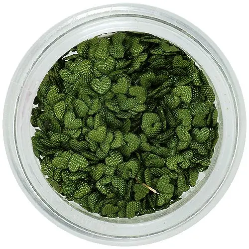 Decorații pentru unghii - inimi din material oliv închis