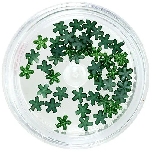 Decorații sidefate pentru unghii - flori verde închis