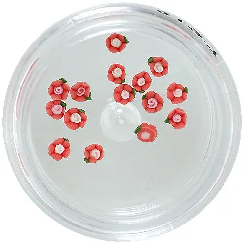 Flori din acrilic - roșii și roz