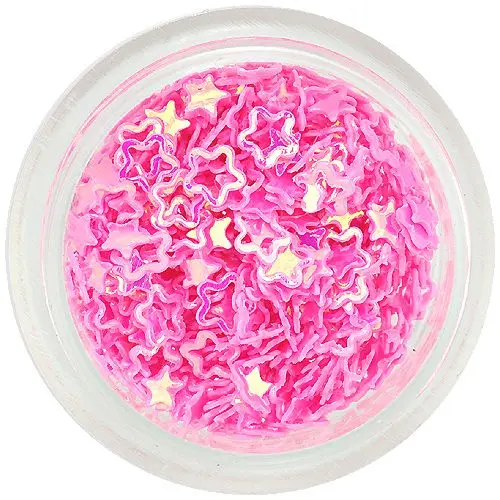 Flori pentru unghii roz strălucitor - cu gol în mijloc