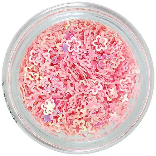 Decoraţiuni pentru unghii - flori roz deschis, cu gol în mijloc