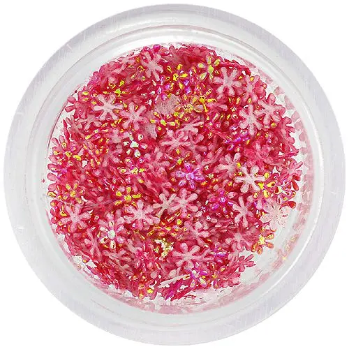 Decorațiuni nail art – flori mici din material roșu