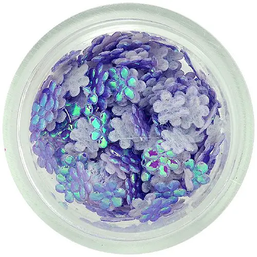 Flori violet deschis din material, pentru decorarea unghiilor