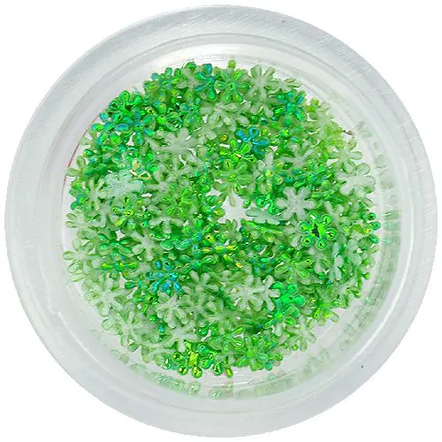 Flori din material pentru decorarea unghiilor - verzi, mici