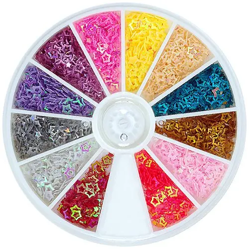 Cutiuță cu decorațiuni pentru unghii - stele, contur