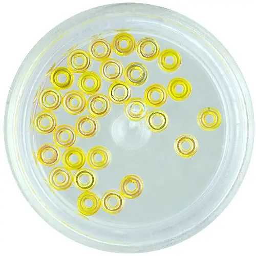 Decorații pentru unghii - cercuri galbene goale