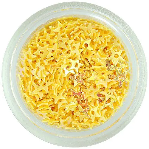 Stele cu gaură în centru, pentru nail art - galbene