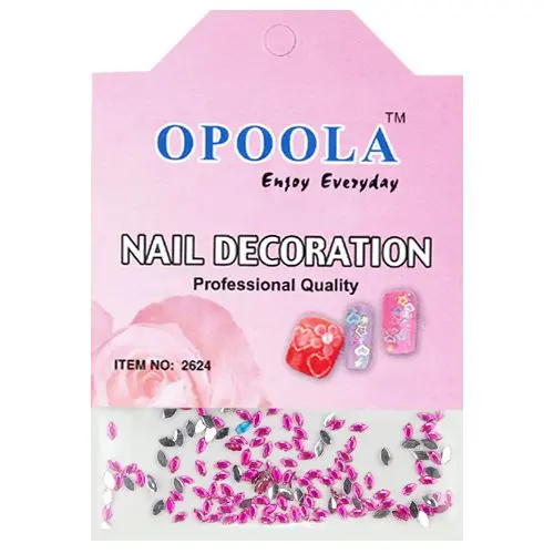 Strasuri roz pentru decorarea unghiilor în pachet - oval 120 buc