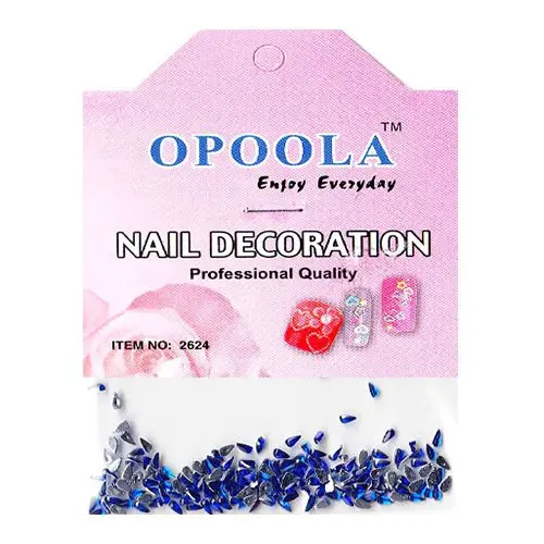 Strasuri pentru unghii în pachet - lacrimă, albastru 100 buc