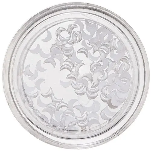 Decorațiuni perlate în formă de semilună - albe