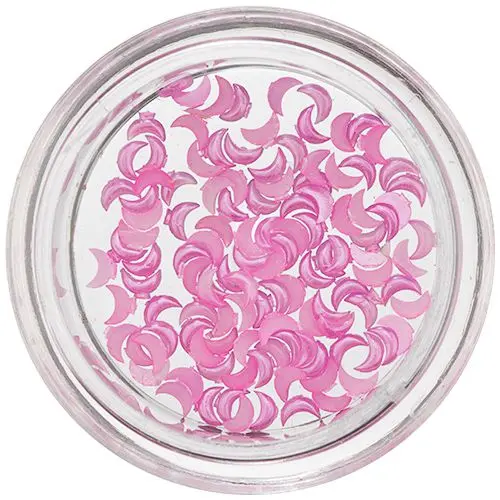 Decorațiuni perlate în formă de semilună - roz
