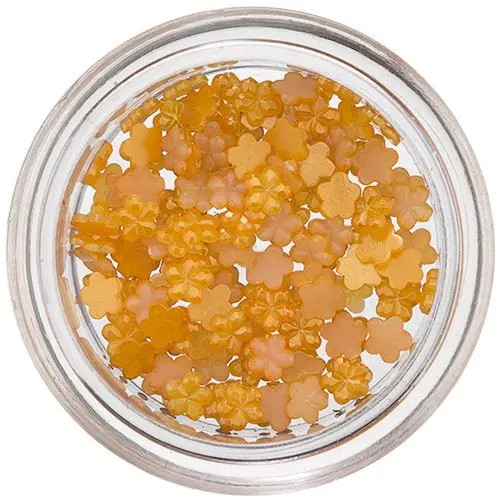 Flori mici pentru decorarea unghiilor - galben-portocaliu  perlat