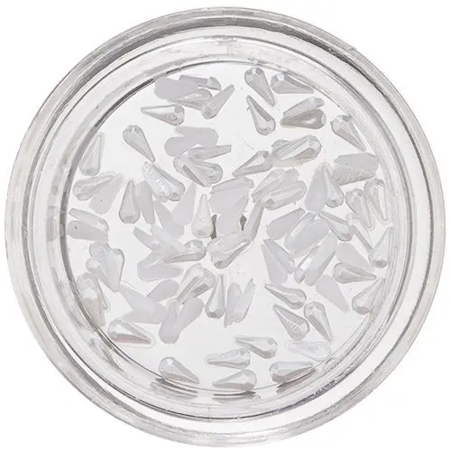 Lacrimi drepte pentru unghii, perlate - albe