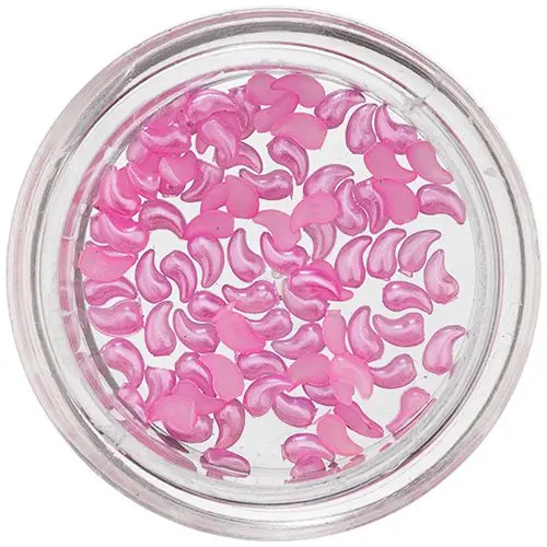 Lacrimi curbat perlate, pentru unghii - roz